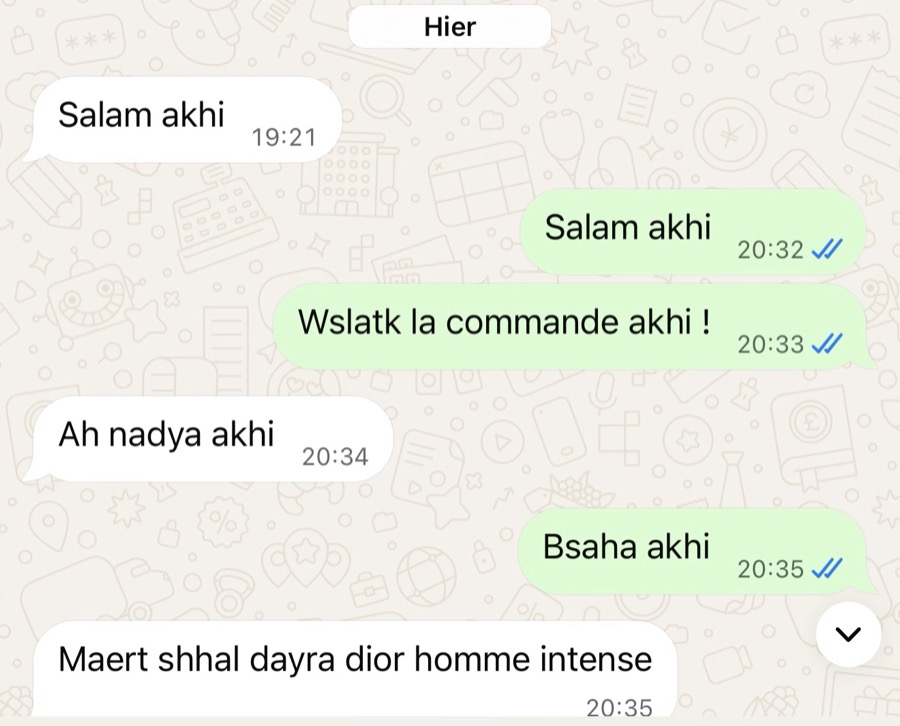 Message ou colis d'un client